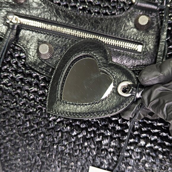 Balenciaga Women's Large Le Cagole Panier Black Raffia Tote Bag (MSRP $1,750) - Picture 7 of 13